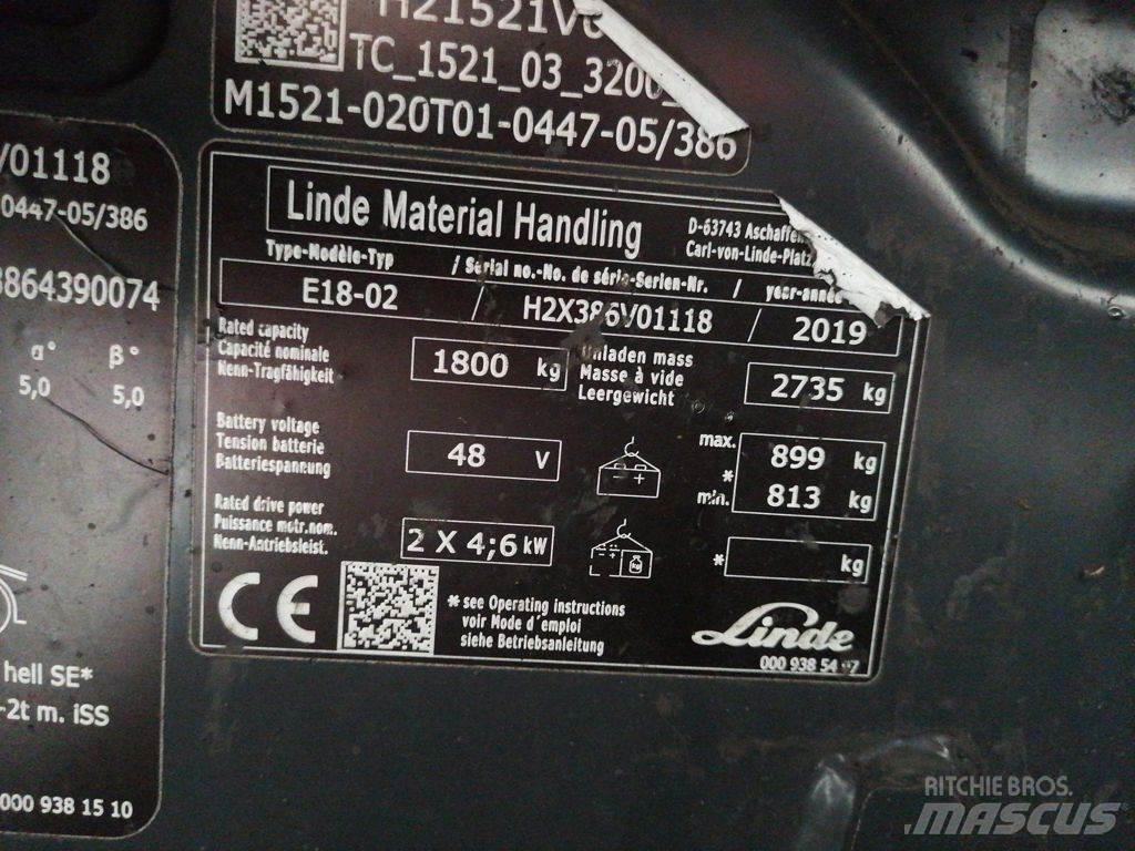 Linde E18-02 电动叉车