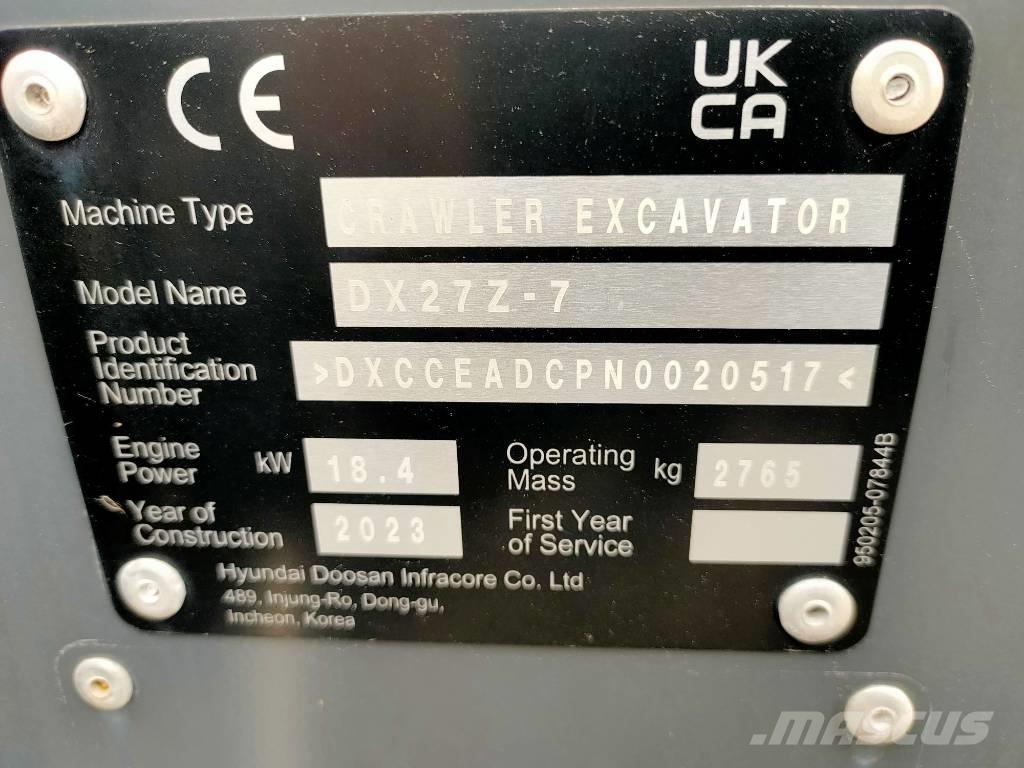 Doosan DX 27 Z 小型挖掘机