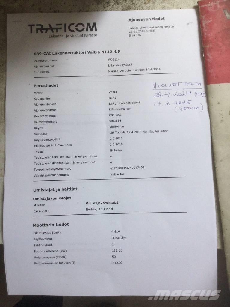 Valtra N 142 Direct 拖拉机/农用车