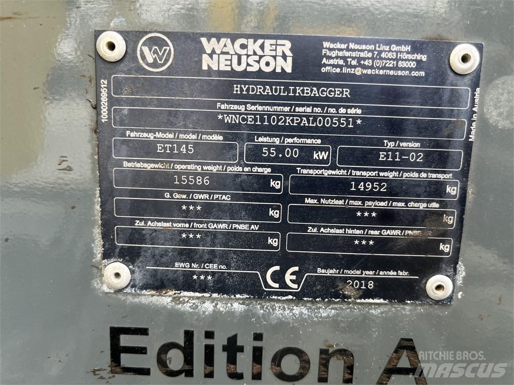 Wacker Neuson ET 145 履带挖掘机