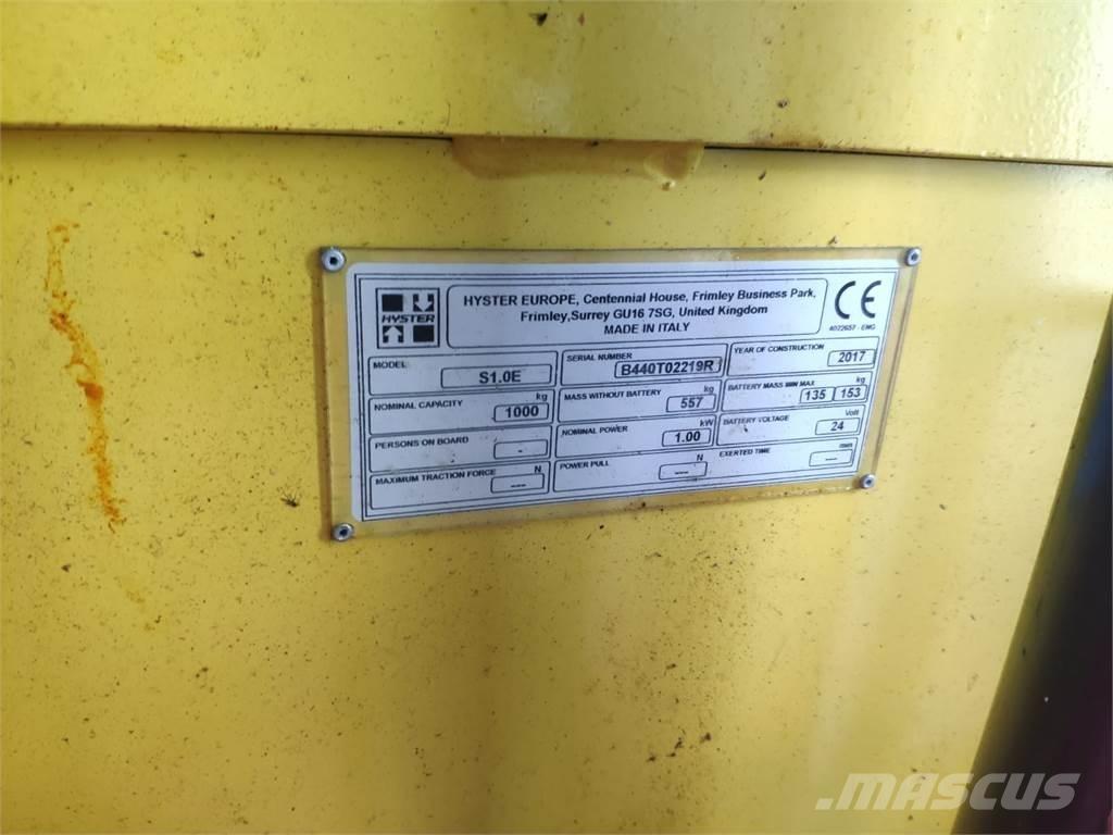Hyster S1.0E 手推堆垛车