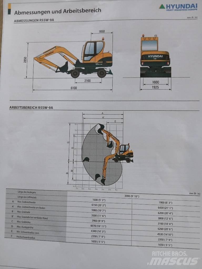 Hyundai 55W-9 轮式挖掘机