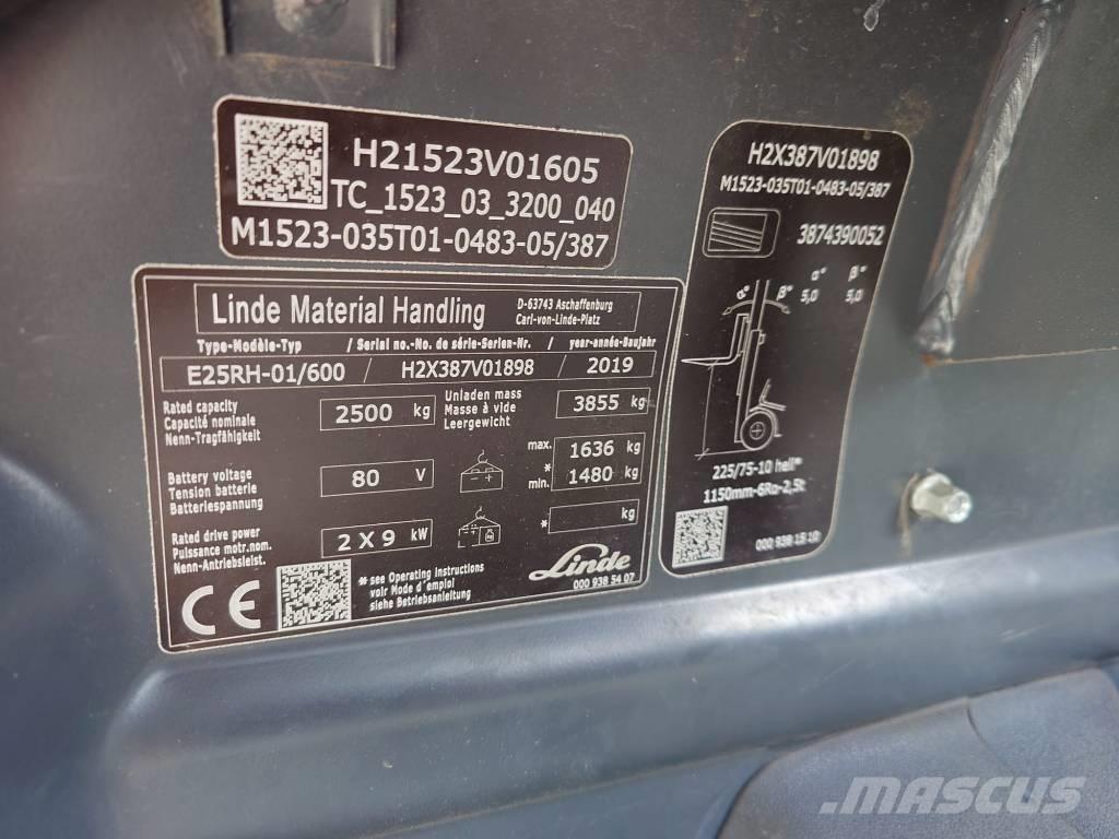 Linde E25/600RH/387 电动叉车