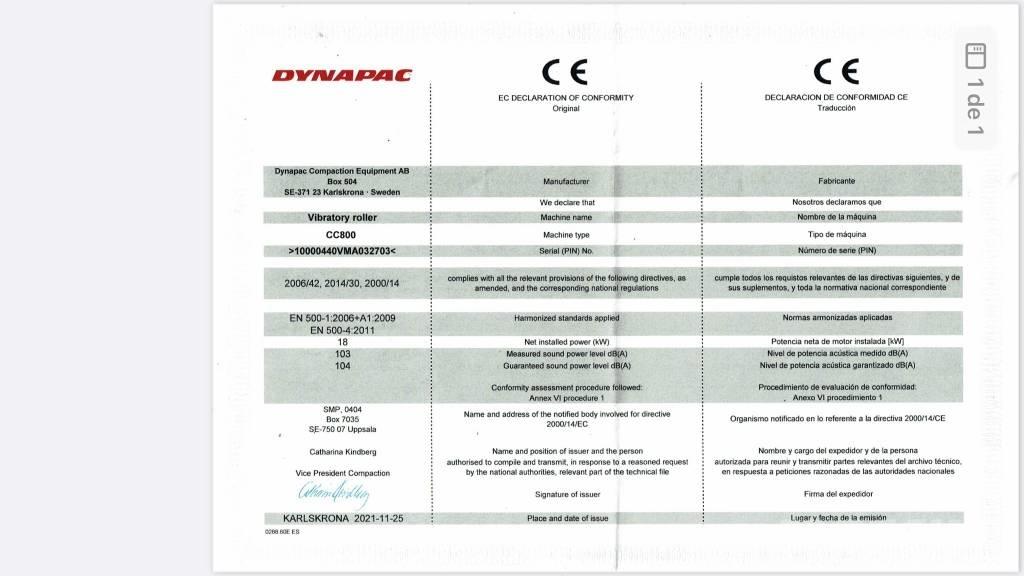 Dynapac CC 800 Plus 双轮压路机