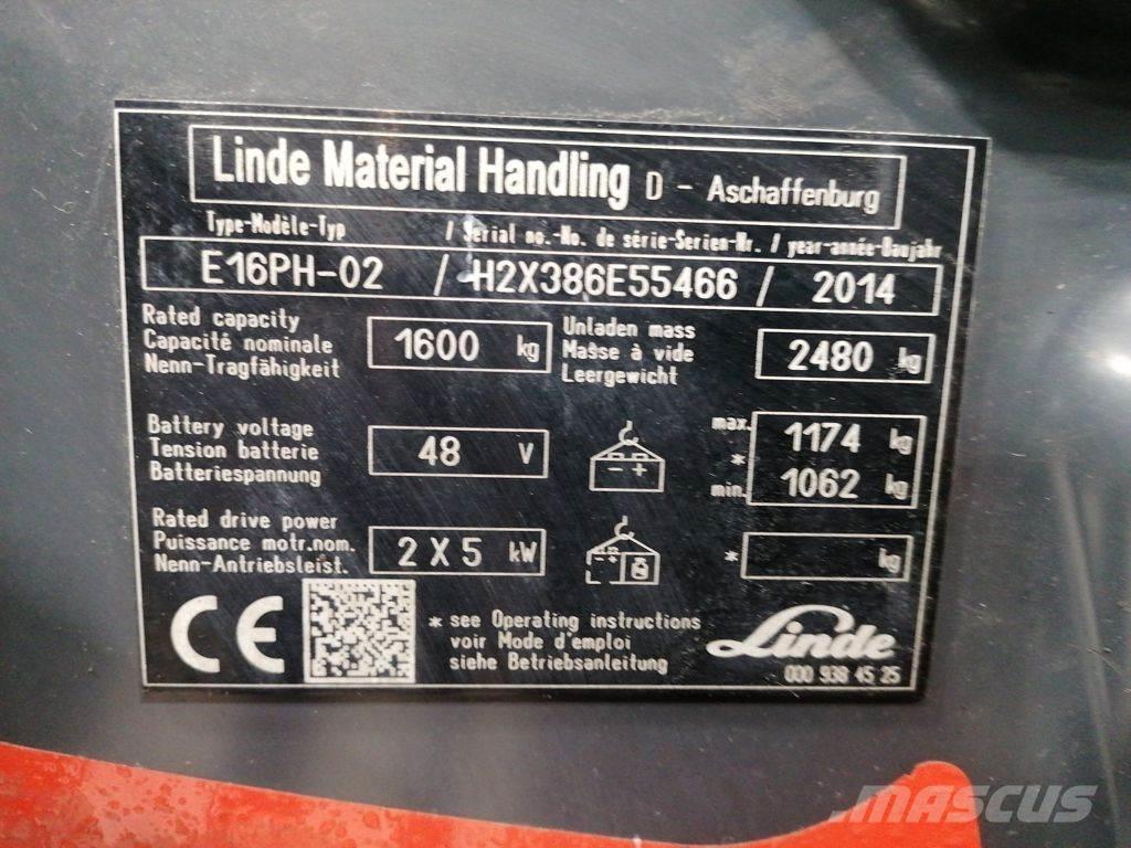 Linde E16PH-02 电动叉车