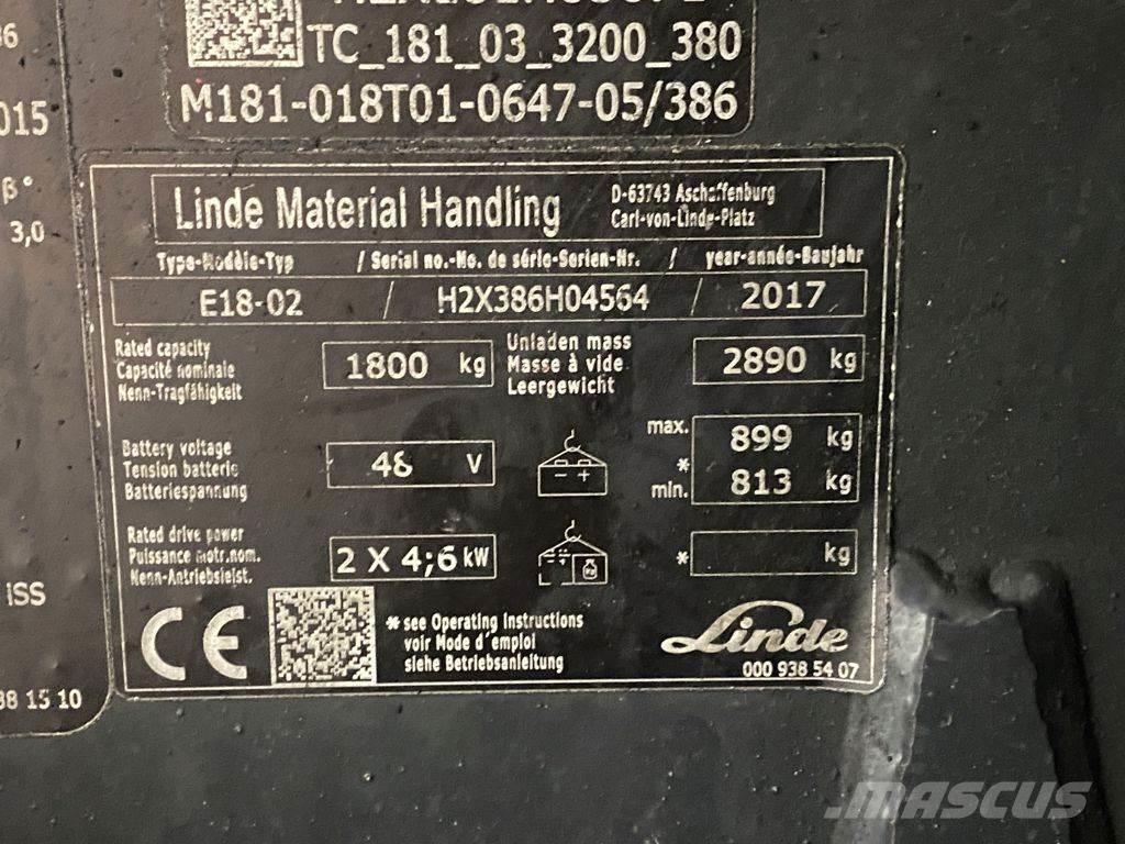 Linde E18-02 电动叉车