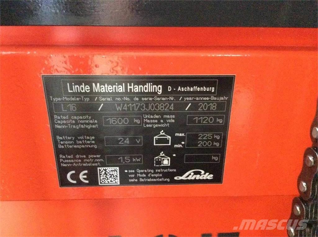 Linde L16 行走式堆垛机