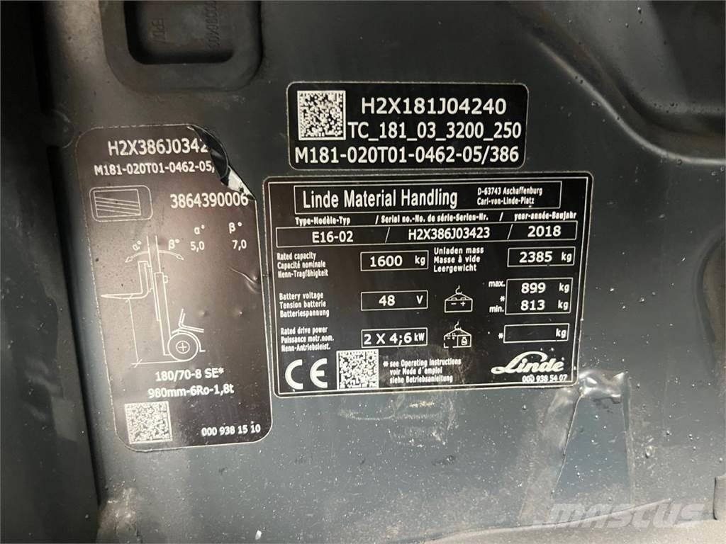 Linde E16 电动叉车