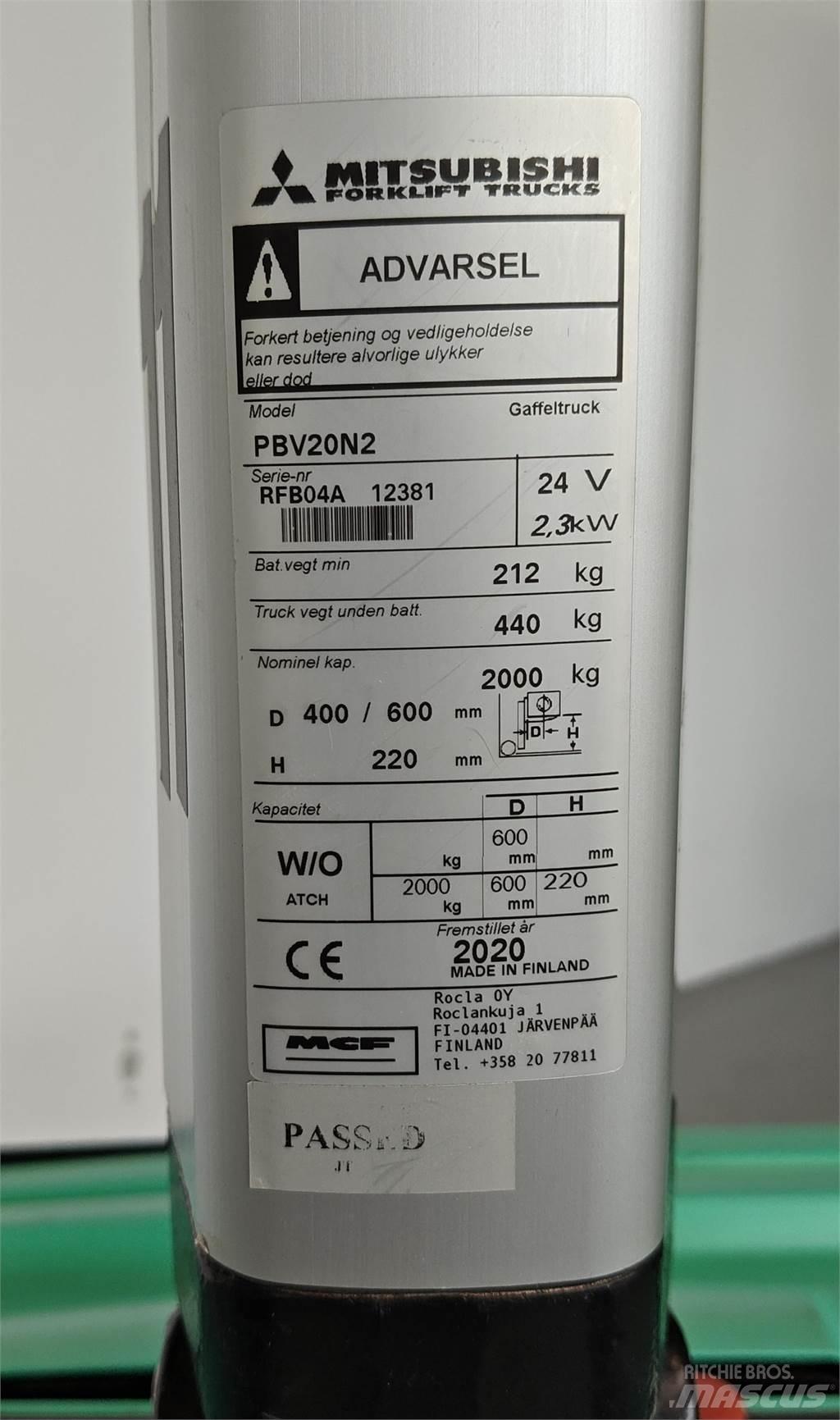 Mitsubishi PBV20N2 其他叉车