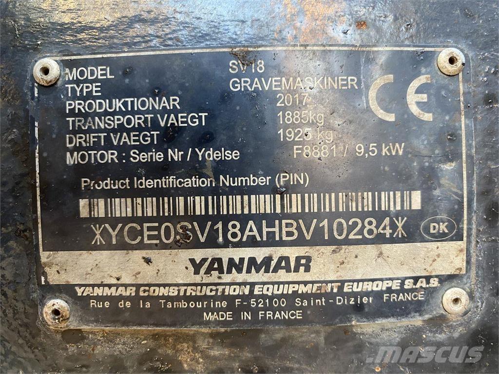 Yanmar SV18 轮式挖掘机