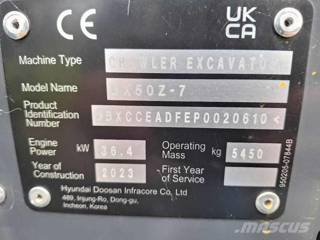 Develon DX 50 Z-7 小型挖掘机