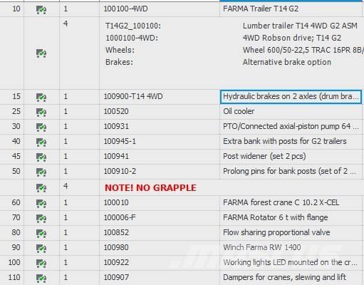 Farma T14G2 C10,2 木材拖车