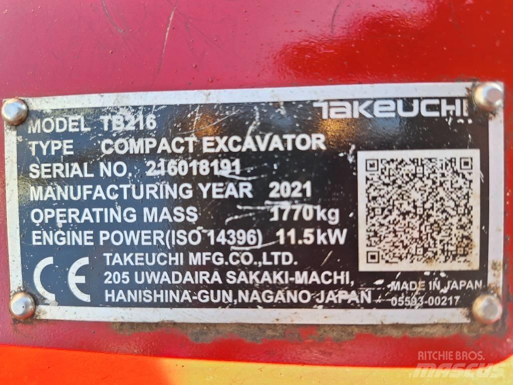 Takeuchi TB 216 小型挖掘机