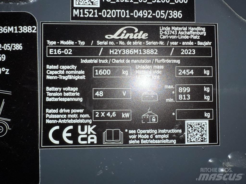 Linde E16/386-02 电动叉车
