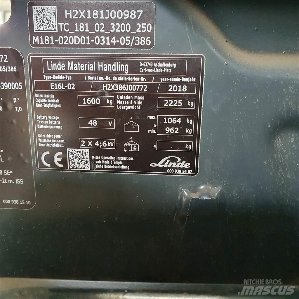 Linde E16L 电动叉车