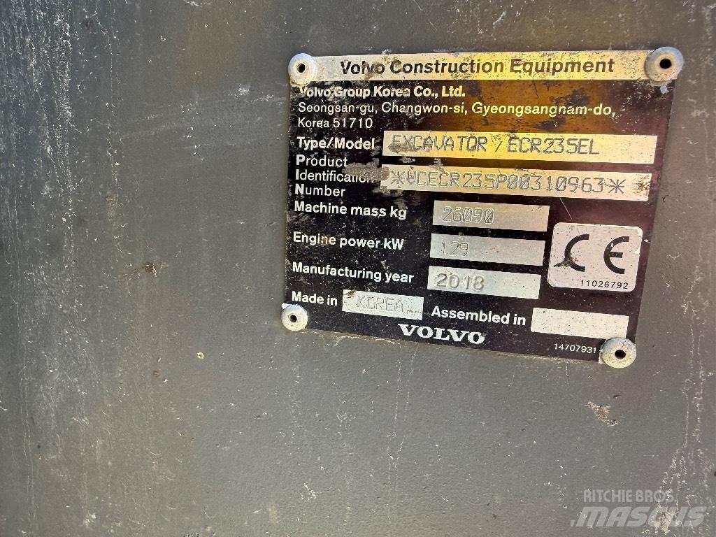 Volvo ECR 235 EL 履带挖掘机