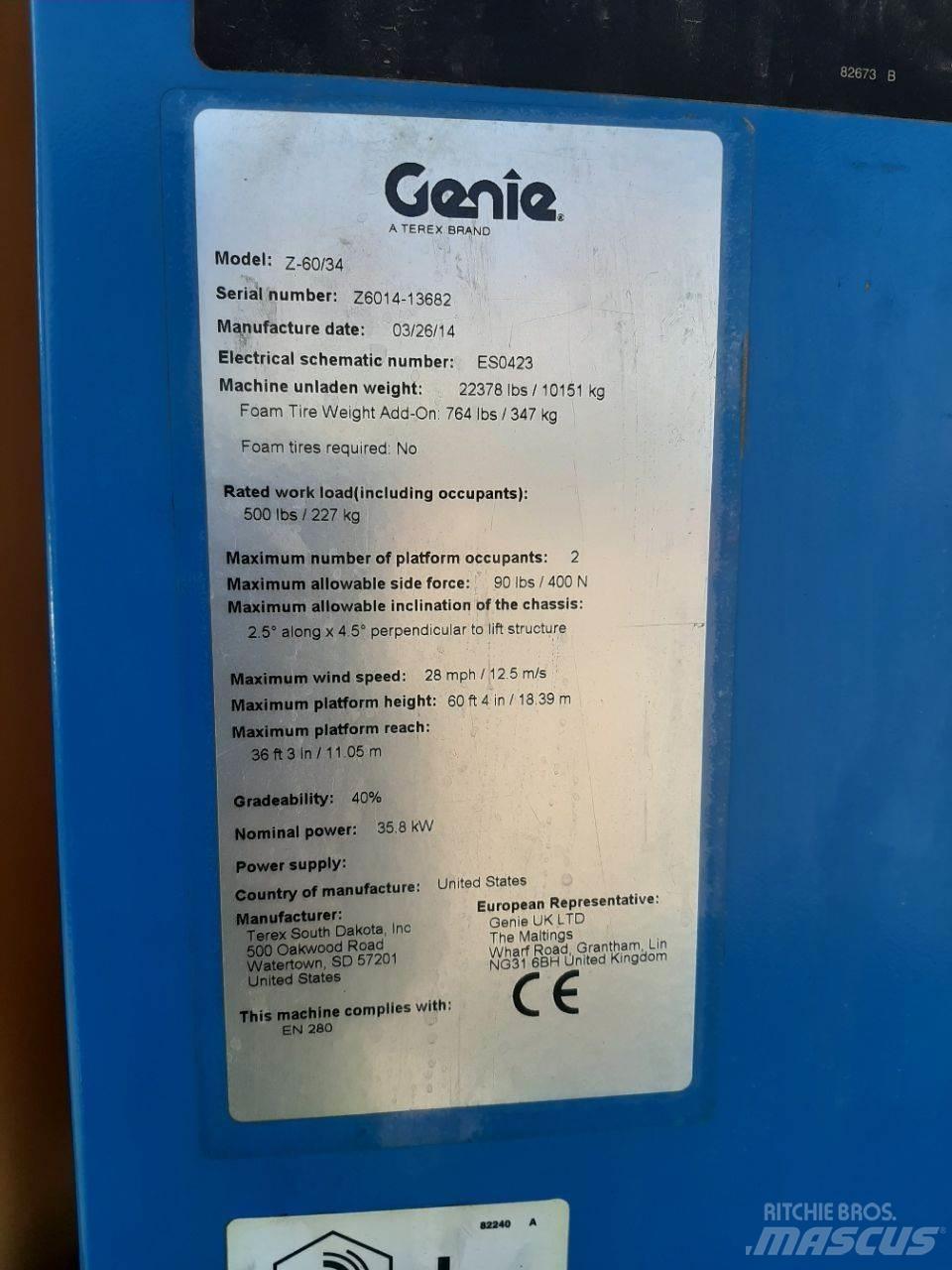 Genie Z60 曲臂高空工作平台