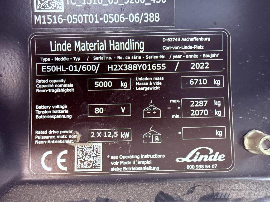 Linde E50/600HL/388 电动叉车