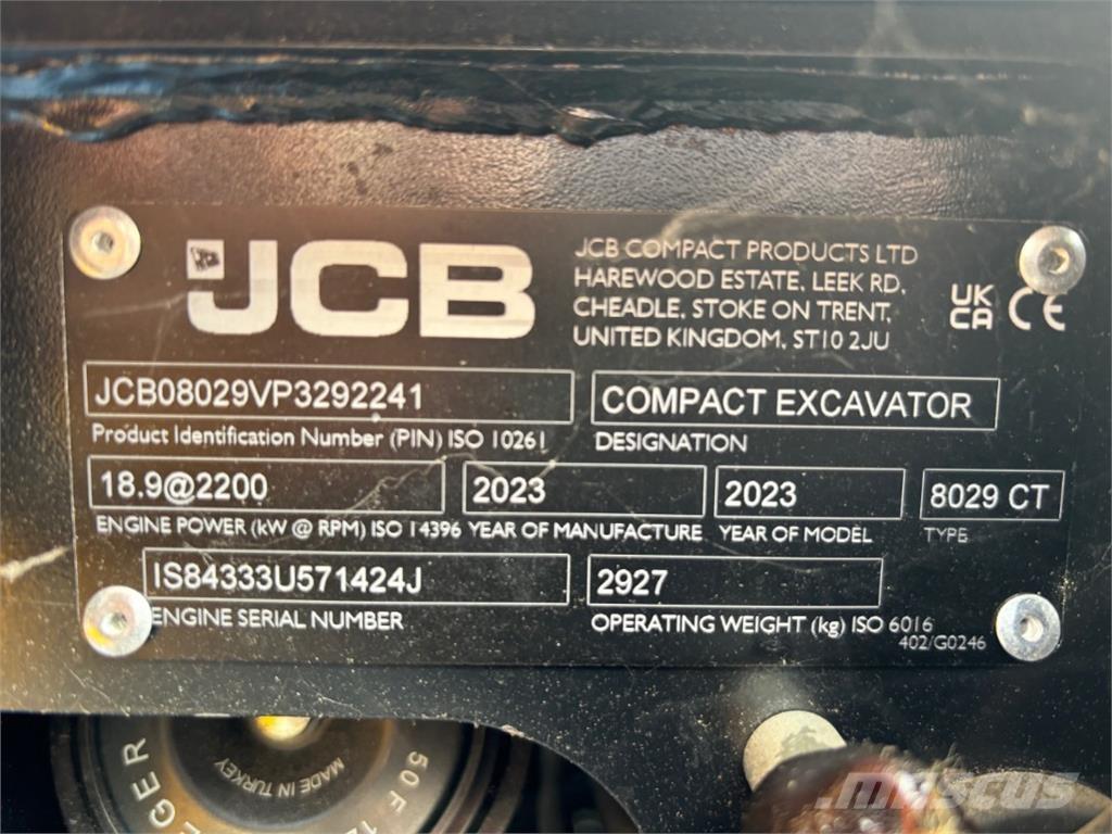 JCB 8029CTS 小型挖掘机