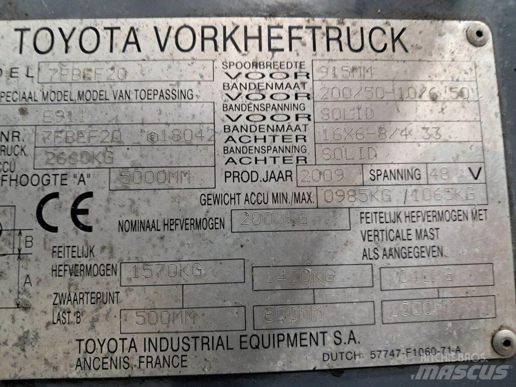 Toyota 7FBEF20 电动叉车