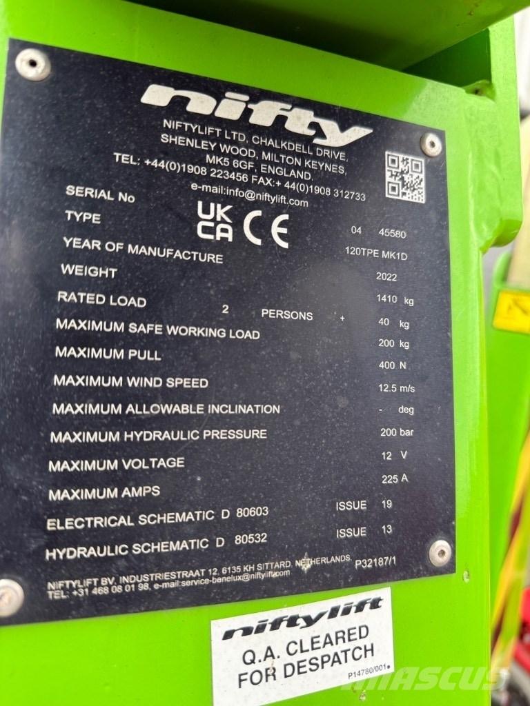 Niftylift 120TPE 拖拉移动式高空作业平台