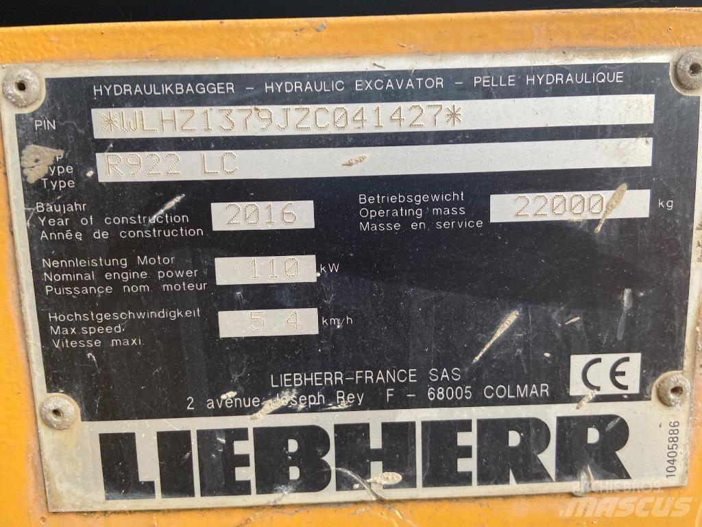 Liebherr R 922LC 履带挖掘机
