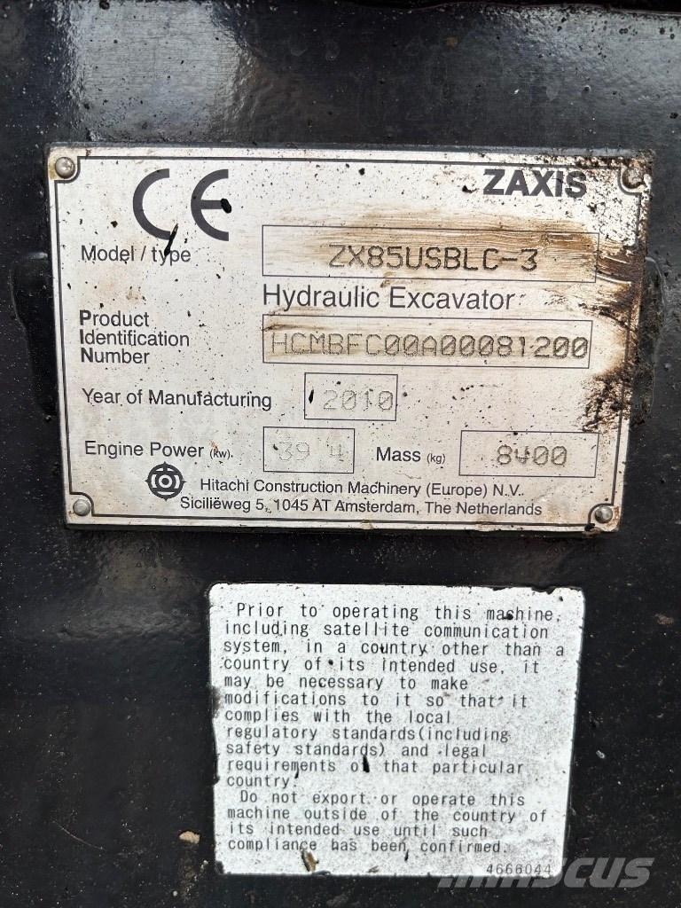 Hitachi Zaxis 85 USB 中型挖掘机