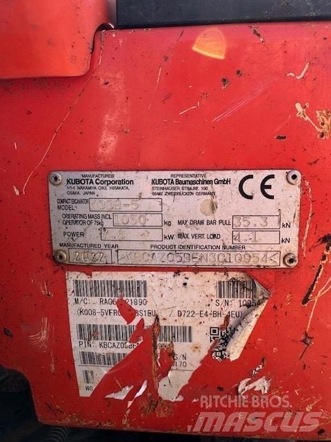Kubota K 008-5 小型挖掘机