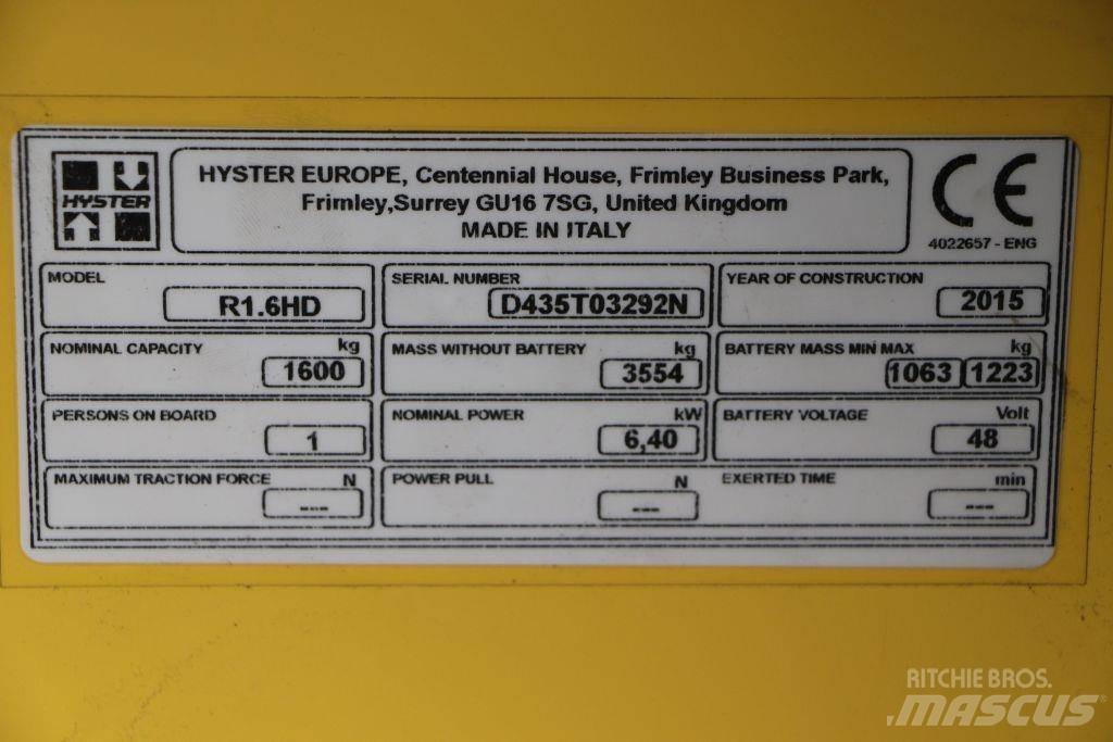 Hyster R 1.6 电动叉车