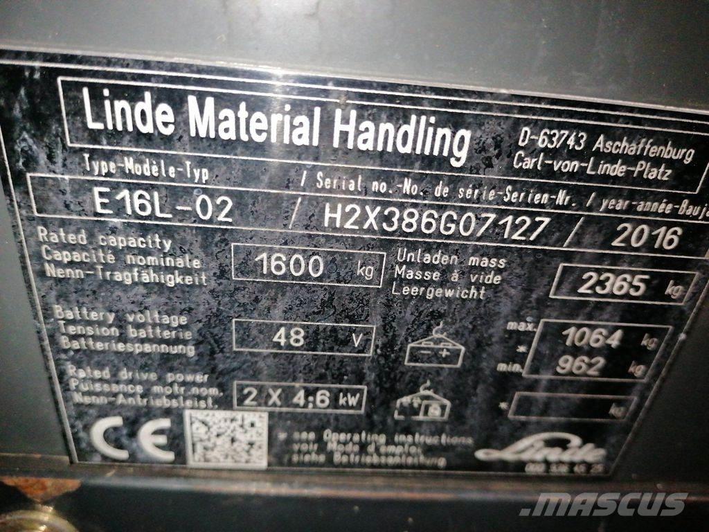 Linde E16L-02 电动叉车