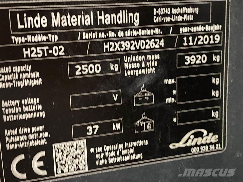 Linde H25T-02 天然气叉车