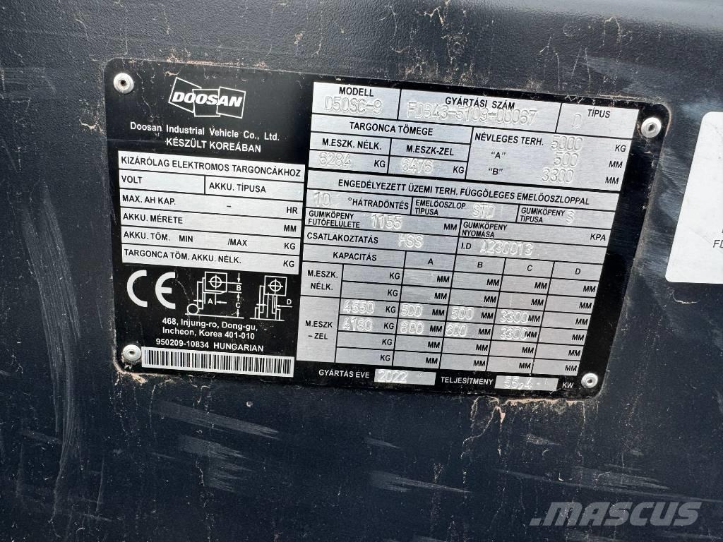 Doosan D 50,  130üó!!! 5t 柴油叉车