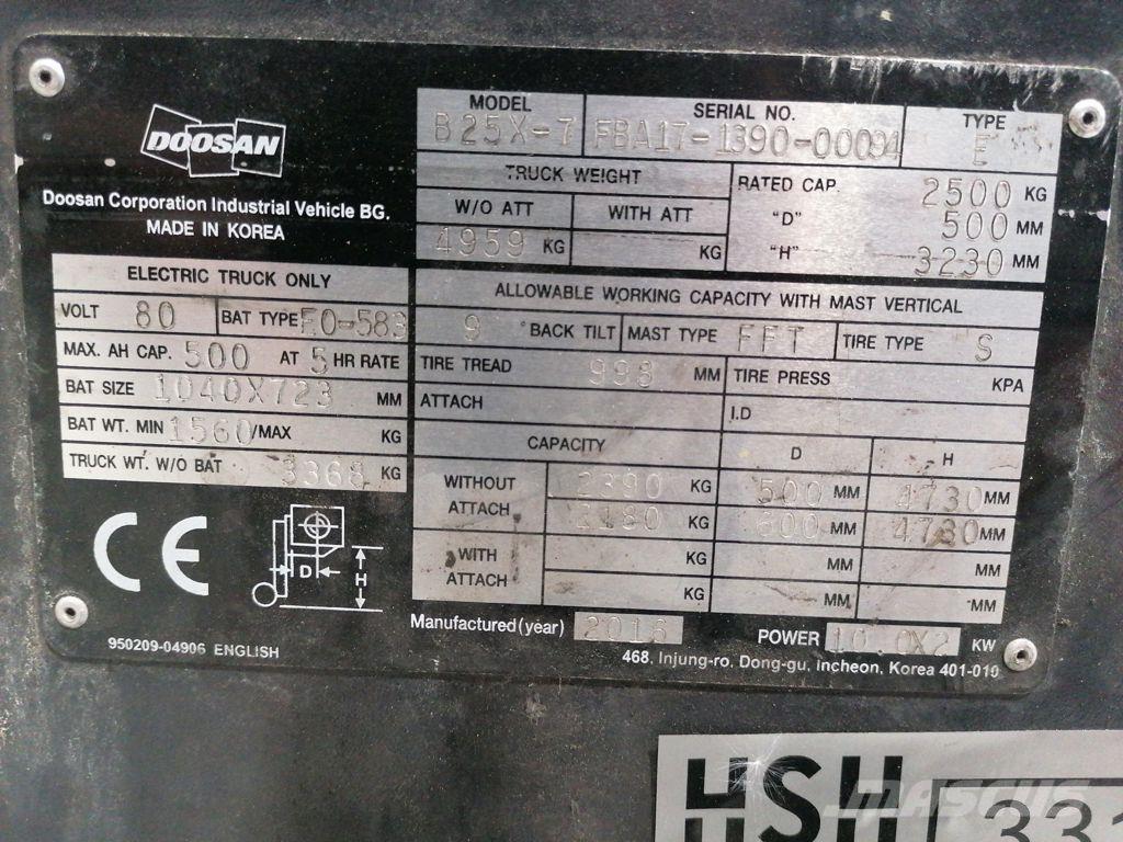 Doosan B25X-7 电动叉车