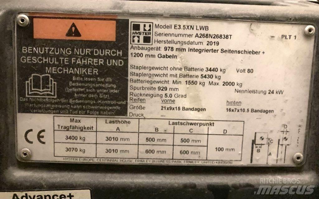 Hyster E 3.5 XN LWB 电动叉车