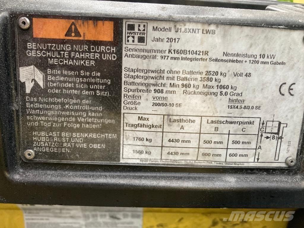 Hyster J 1.80 XNT 电动叉车