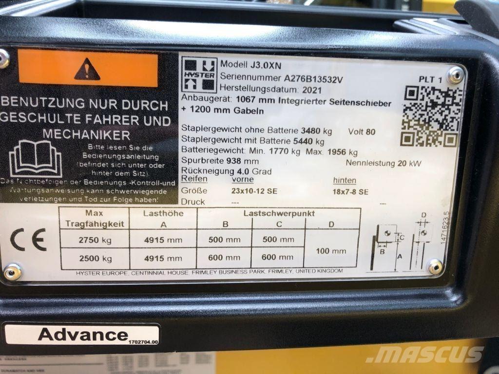 Hyster J 3.0 XN 电动叉车