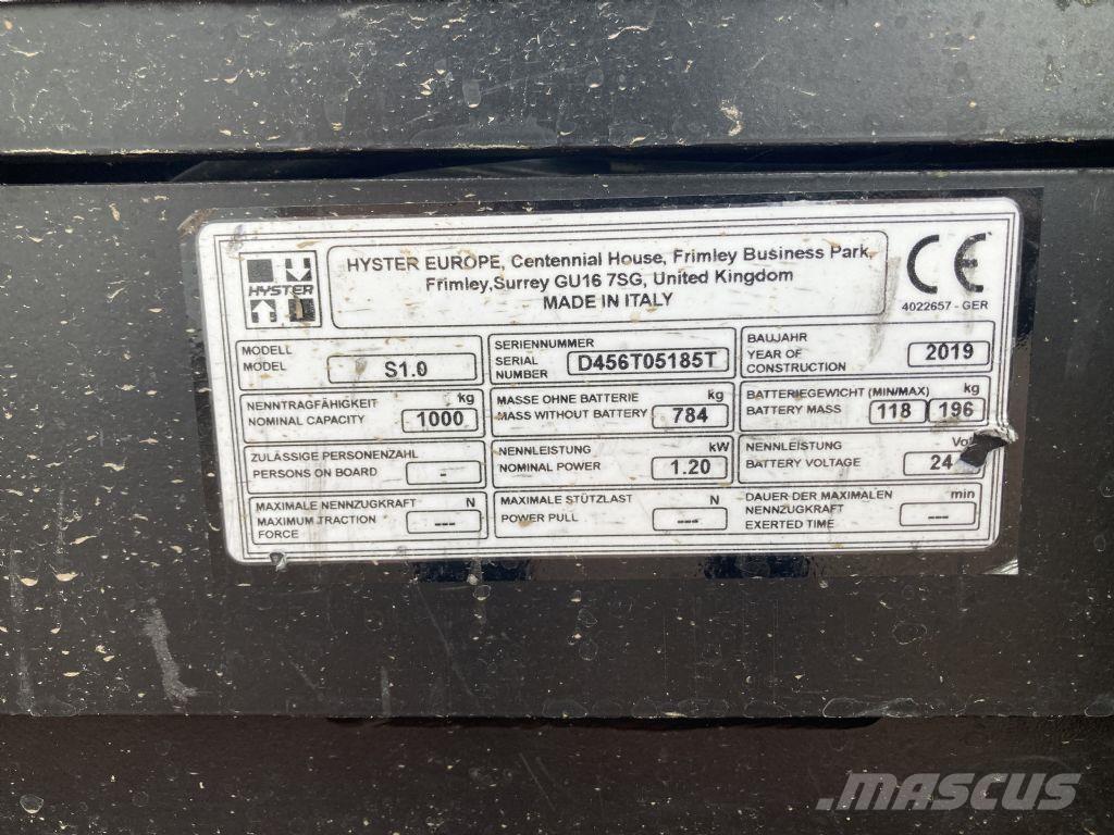 Hyster S 1.0 手推堆垛车