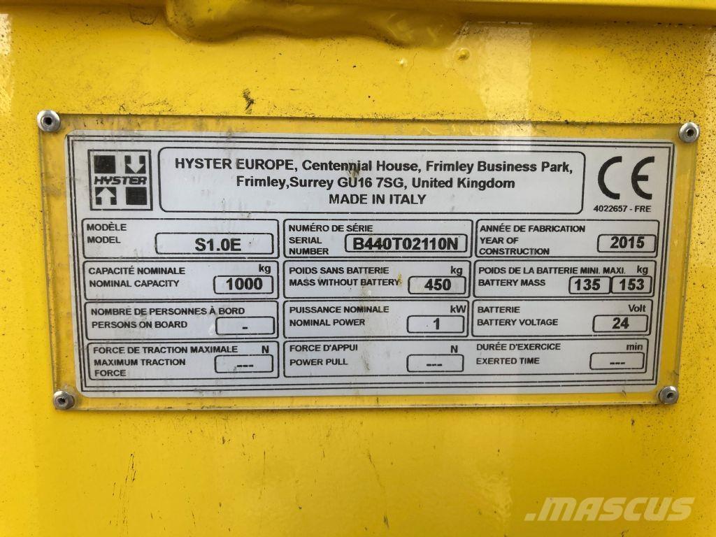 Hyster S 1.0E 手推堆垛车
