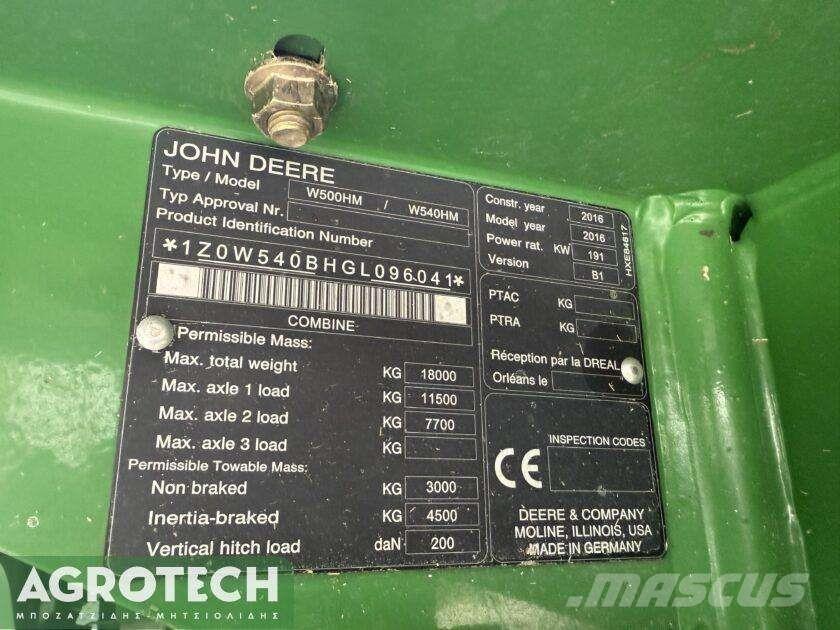 John Deere W540 HM 拖拉机/农用车