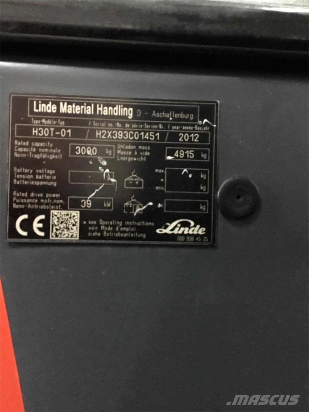 Linde H 30 T 01 天然气叉车