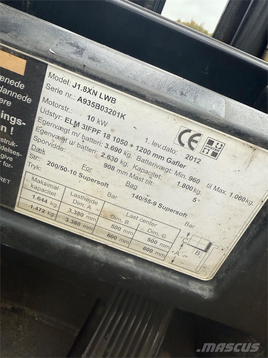 Hyster J1.8XN 电动叉车