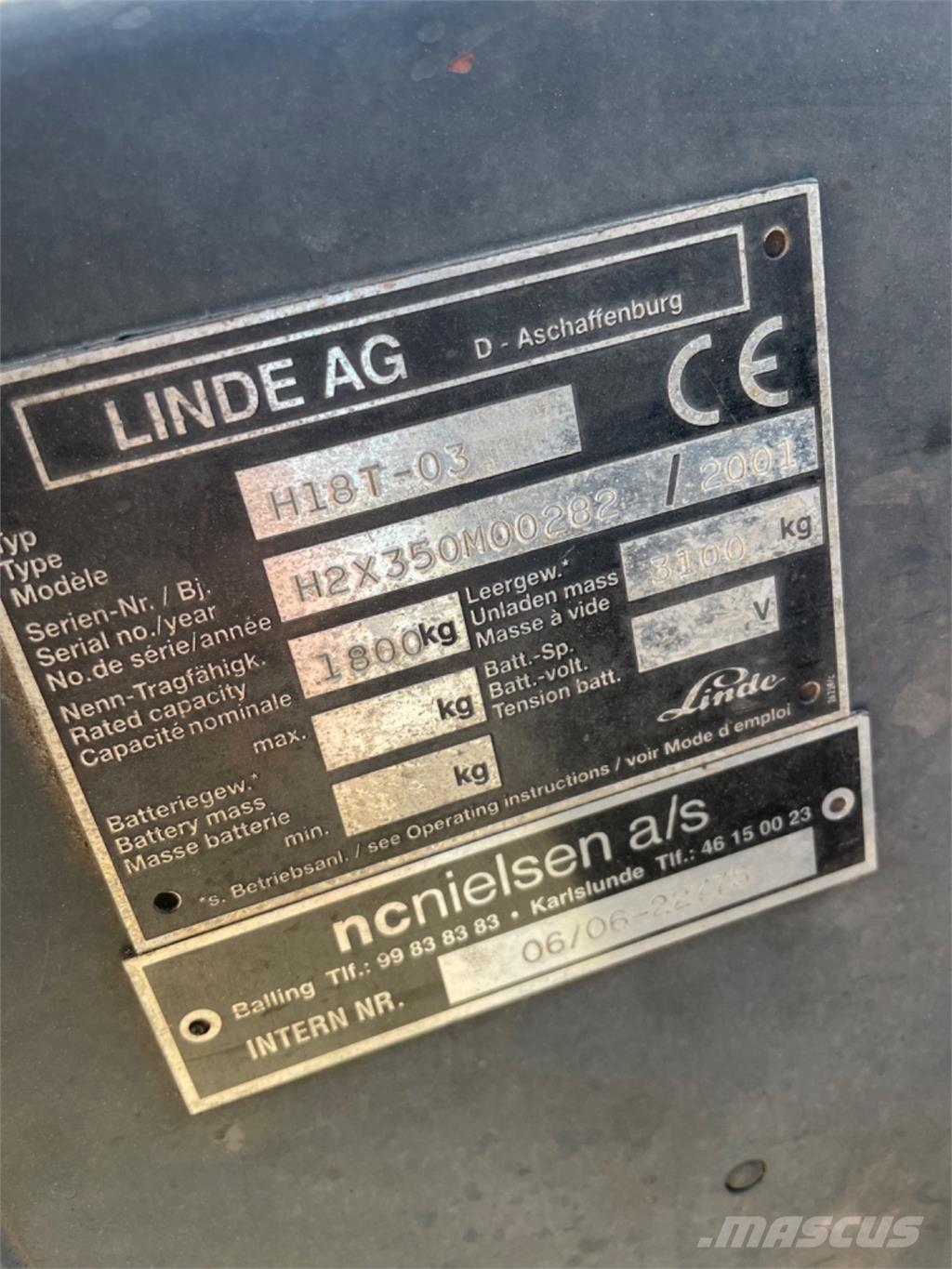 Linde H18T 天然气叉车