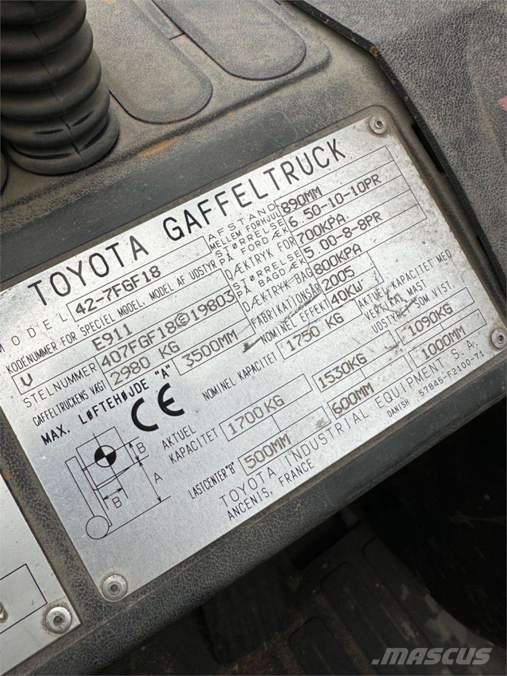 Toyota FG18 天然气叉车