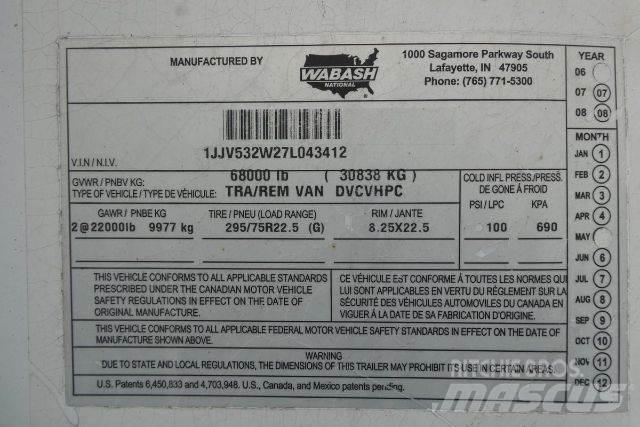Wabash DVCVHPC 厢式拖车