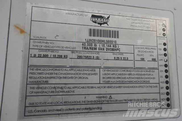 Wabash DVDBHPC 厢式拖车