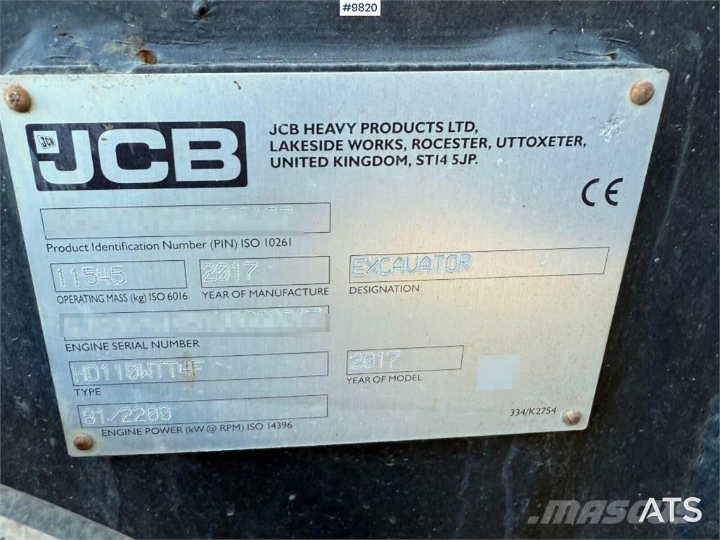JCB Hydradig 110W 轮式挖掘机