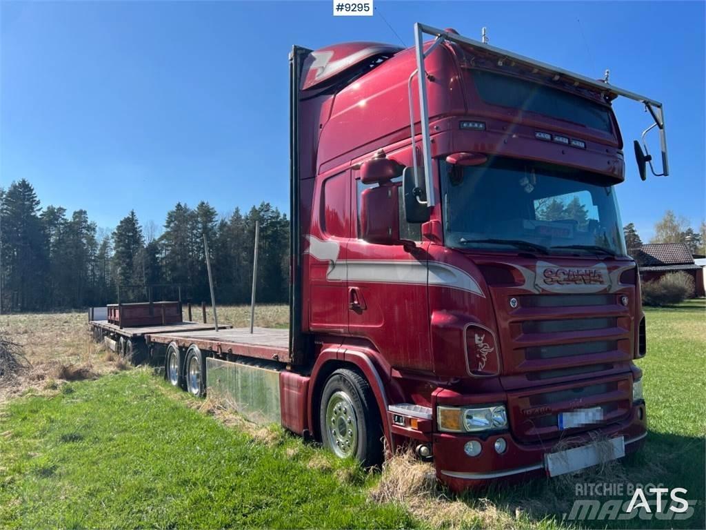 Scania R480 平板栏板货车