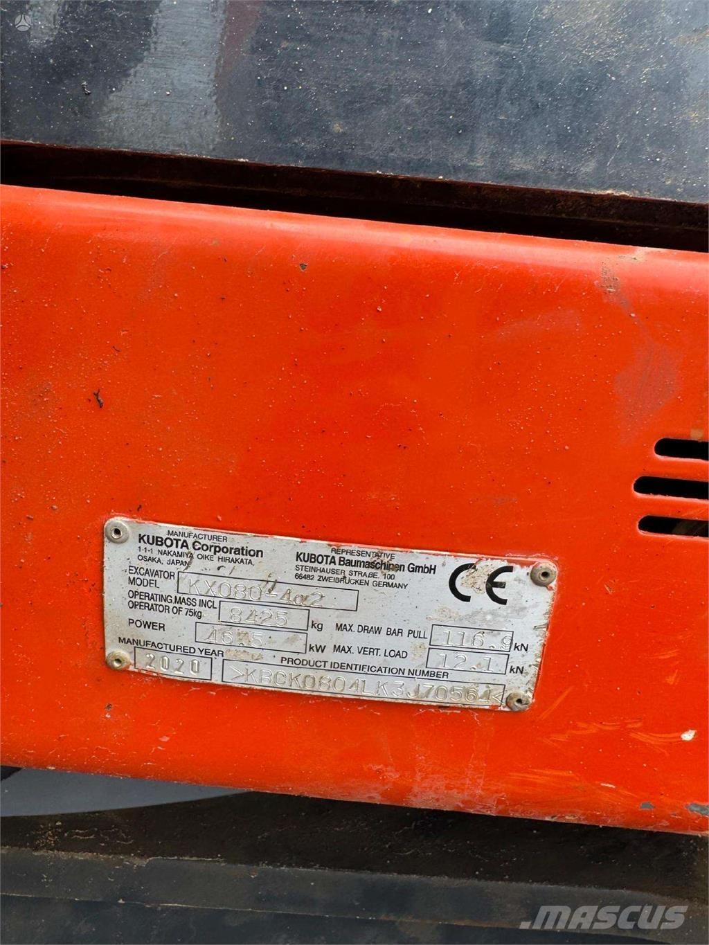 Kubota KX080-4a 履带挖掘机
