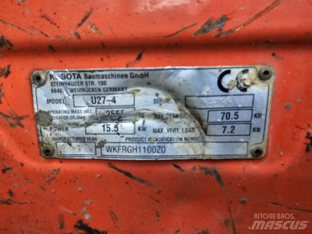 Kubota U 27-4 小型挖掘机