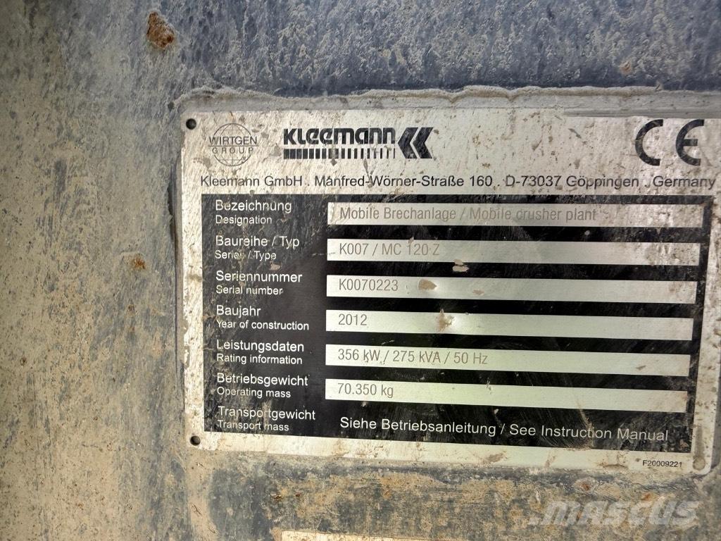 Kleemann MC120Z 移动式破碎机